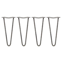 4 Gambe per Tavolo a Forcina SkiSki Legs 30,5cm Acciaio Naturale 2 Rebbi 10mm