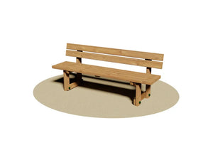 Panca Moderna 510 Giochipark legno pino nordico cm190x50x80h 3 posti