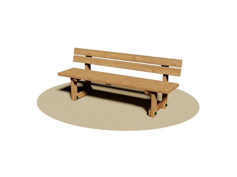 Panca Moderna 510 Giochipark legno pino nordico cm190x50x80h 3 posti