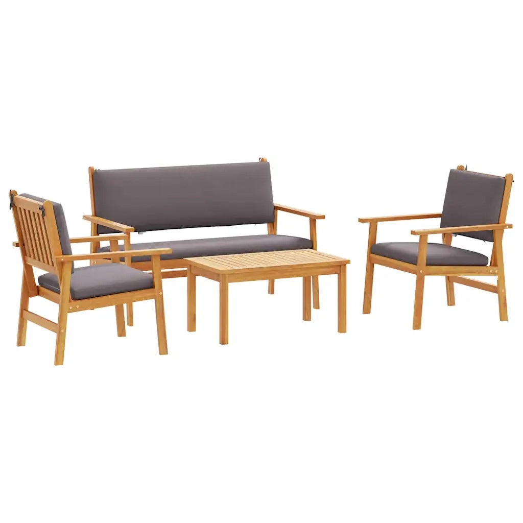 Set Divano da Giardino 4 pcs Marrone 120 x 65,5 x 79 cm 3325228