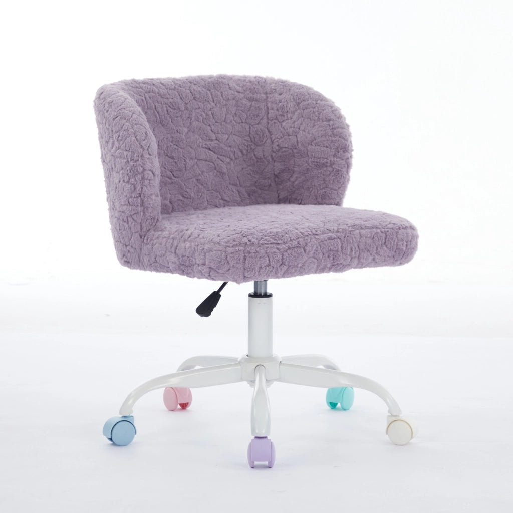 Sedia da Ufficio Girevole Imbottita Velluto ¨C MINIMAL ¨C Viola, Regolabile