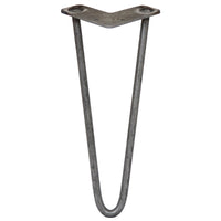 4 Gambe per Tavolo a Forcina SkiSki Legs 30,5cm Acciaio Naturale 2 Rebbi 12mm