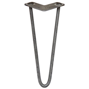 4 Gambe per Tavolo a Forcina SkiSki Legs 30,5cm Acciaio Naturale 2 Rebbi 12mm