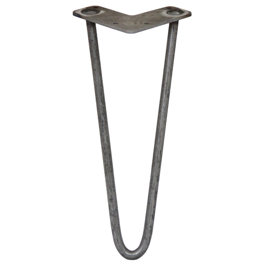 4 Gambe per Tavolo a Forcina SkiSki Legs 30,5cm Acciaio Naturale 2 Rebbi 12mm