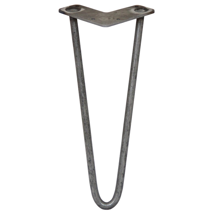 4 Gambe per Tavolo a Forcina SkiSki Legs 30,5cm Acciaio Naturale 2 Rebbi 12mm