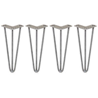 4 Gambe per Tavolo a Forcina SkiSki Legs 30,5cm Acciaio Naturale 3 Rebbi 10mm