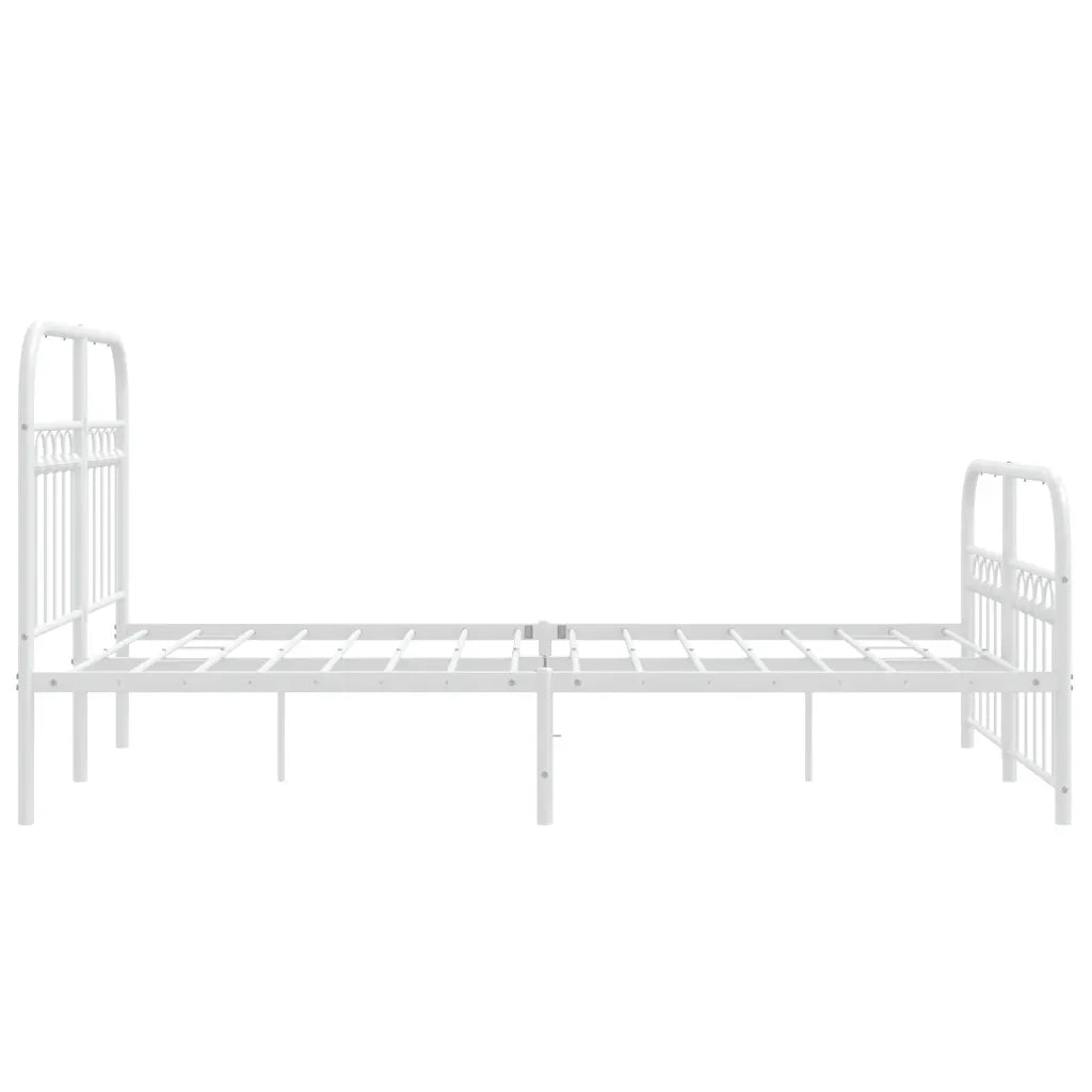 vidaXL Giroletto con Testiera e Pediera Metallo Bianco 120x190 cm