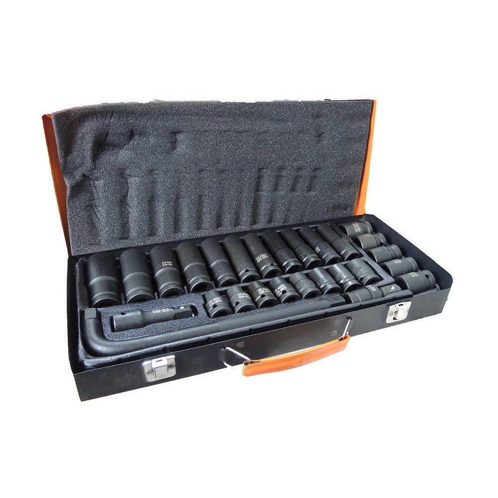 Trade Shop - Kit 27 Bussole/boccole Adattatore Rinforzate Per Avvitatore Pneumatico Da 1/2" -