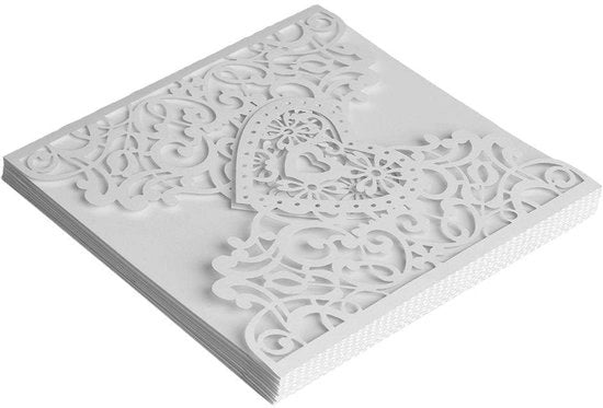 Inviti di nozze con buste - Inviti di matrimonio eleganti - Unicità di design - Disegno floreale romantico - Alta qualità e finitura