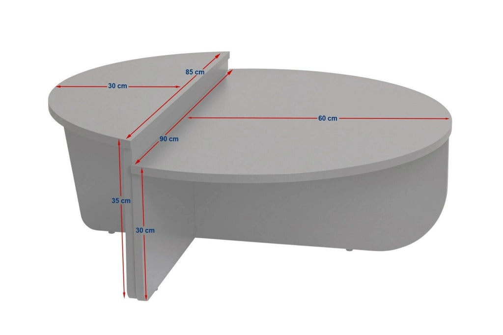 Mansue, Tavolino da Salotto Peso Massimo Supportato 15 kg, 90x60x35h cm Marrone Pino