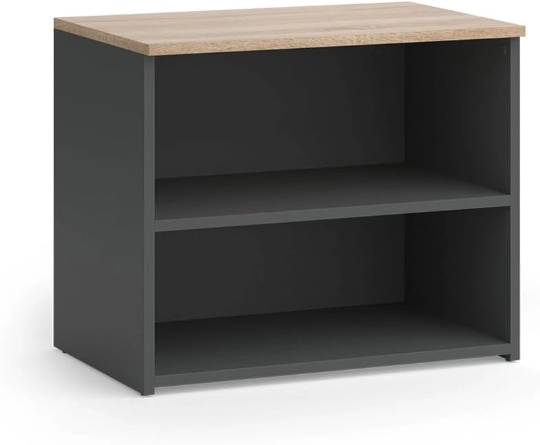 Mobile tv Wido, Bianco/Sonoma, 60 x 50 cm con 2 scomparti, adatto come supporto TV con passacavi