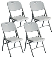 Set 4 Sedie Catering Pieghevoli da Giardino 47x61x87 cm in Polietilene Bianche