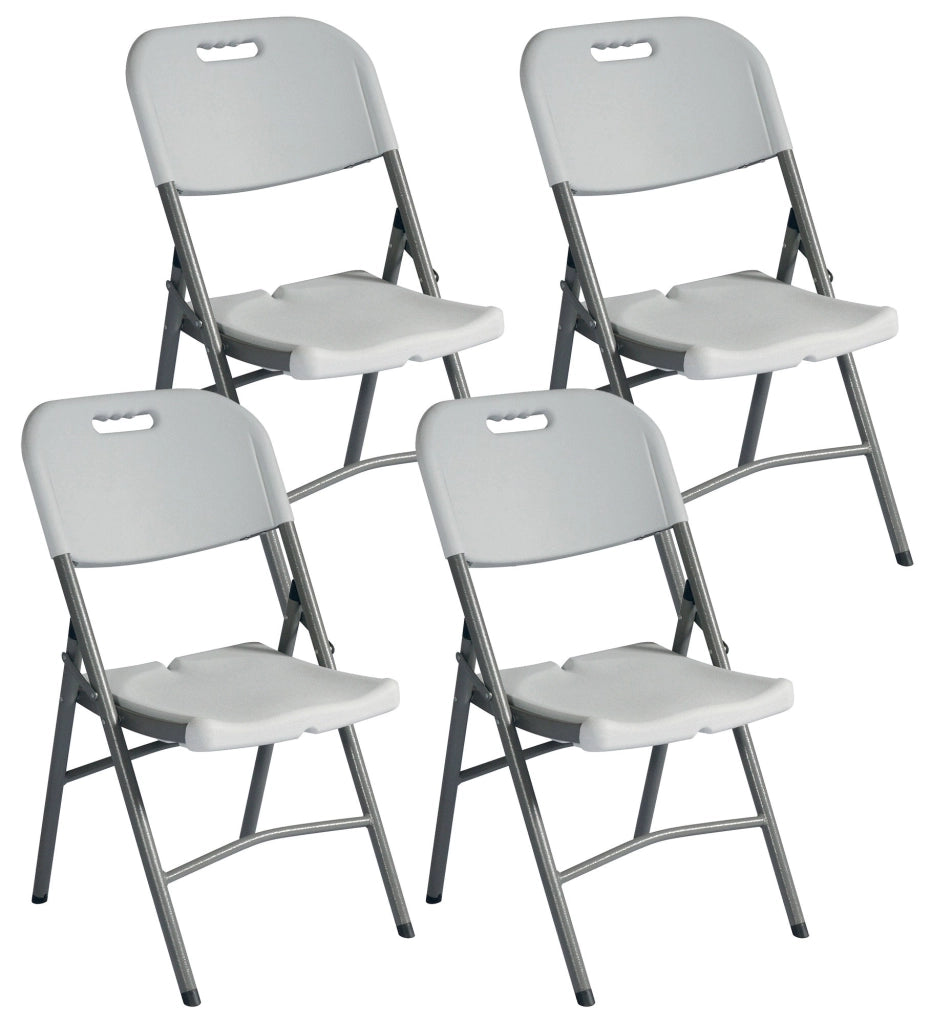 Set 4 Sedie Catering Pieghevoli da Giardino 47x61x87 cm in Polietilene Bianche