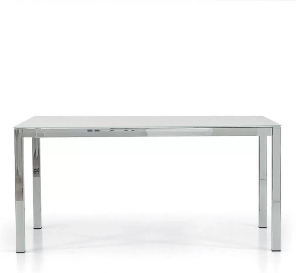 Tavolo moderno allungabile metallo e vetro 160x90x76h - Mobili 2G