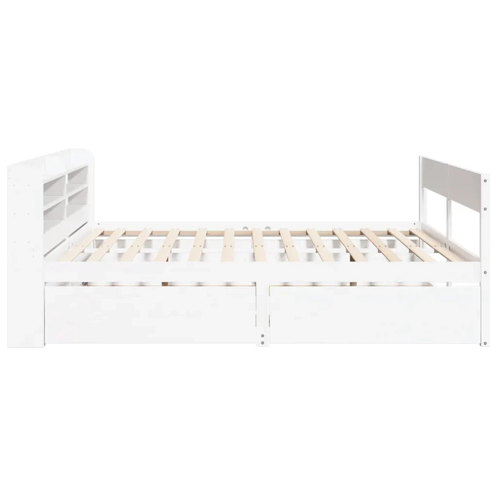 vidaXL Giroletto senza Materasso Bianco 200x200 cm Legno Massello Pino