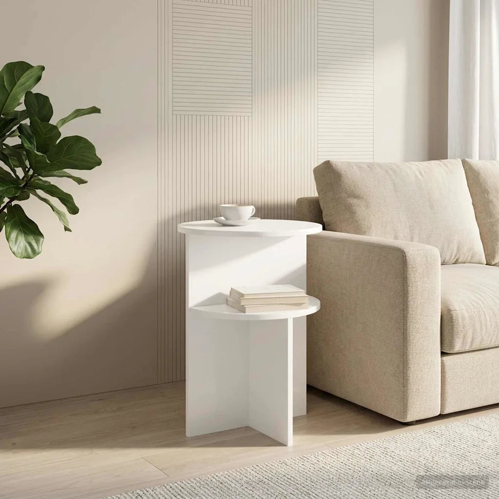Tavolo laterale Bianco Ø 39,5 x 55 cm Legno ingegnerizzato 8001019