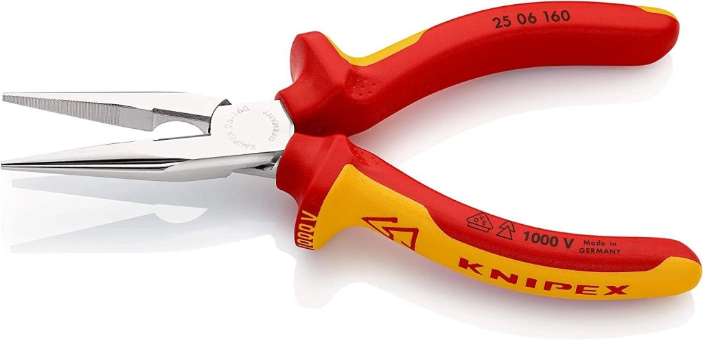 Knipex 25 06 160 Pinza a becchi piatti con tronchese Lunghezza 160 mm Peso 146 g colore Arancione Rosso
