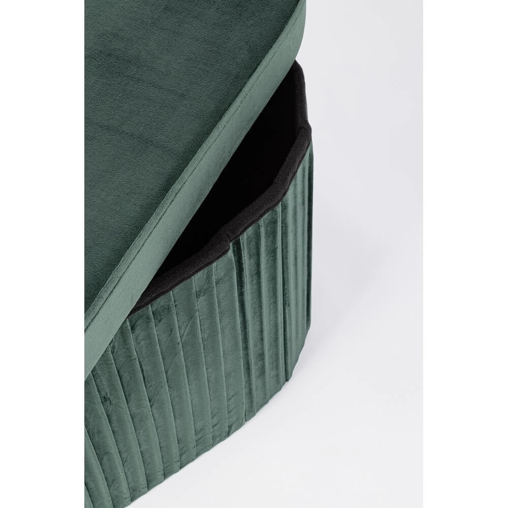 Set di 2 Pouf Contenitore Ovale in Velluto Plissettato - HARRIS