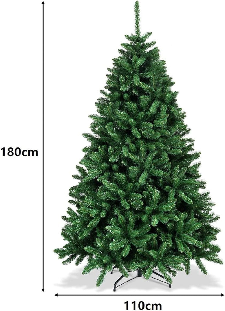 Albero Artificiale di Natale, Albero di Natale Verde, Abete di Natale in PVC, Albero per Albero Decorativo, con Effetto Realistico, Supporto in Metallo, Facile da Montare (180 cm)