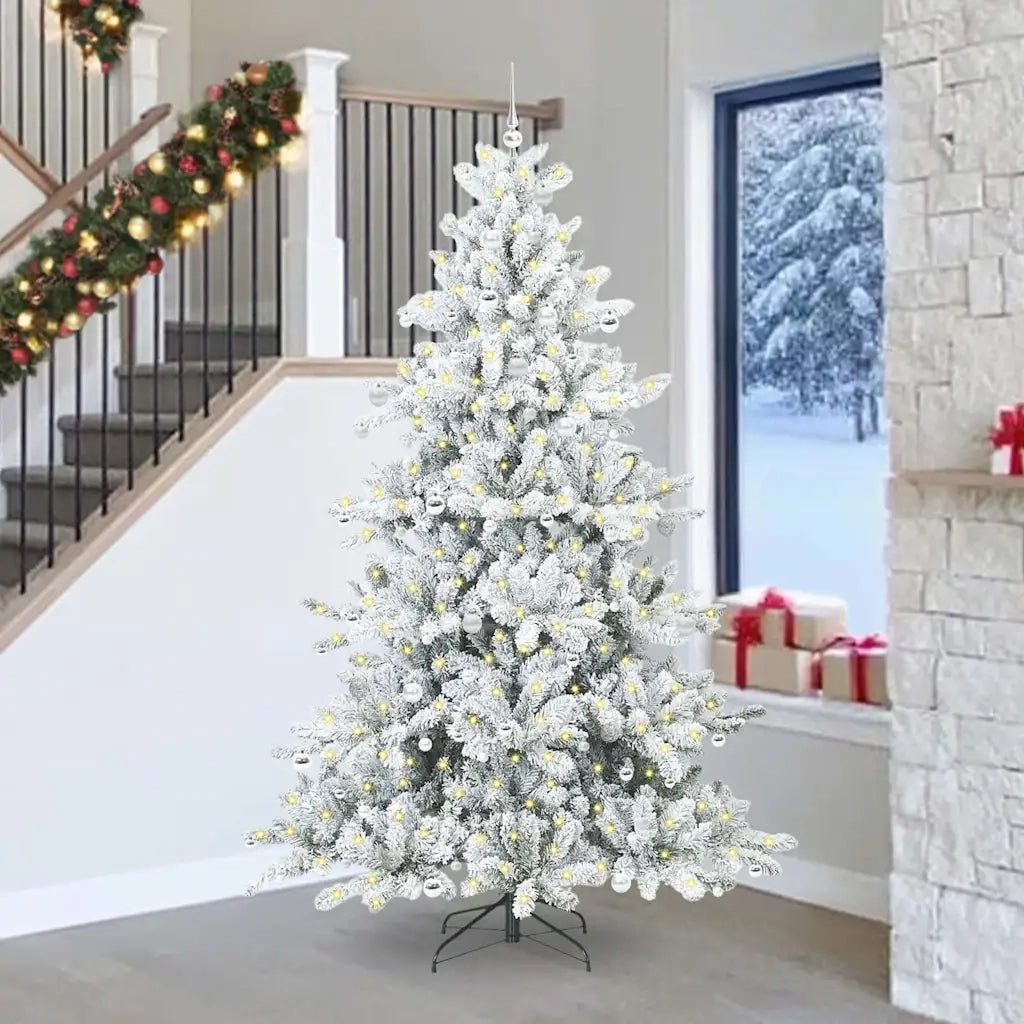 Albero di Natale Artificiale con Rami Pieghevoli Bianco 240 cm