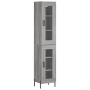Buffet credenza cassettiera armadio mobile contenitore organizer cucina soggiorno salotto rovere Sonoma alto 34,5 x 34 x 180 cm legno ingegnerizzato grigio 02_0035218