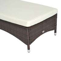 Lettino da Giardino Prendisole Relax in Rattan Sintetico Marrone