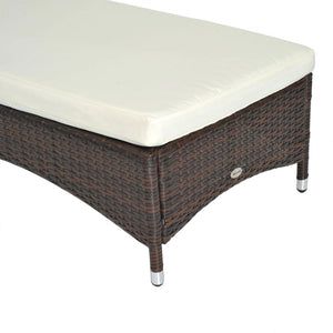 Lettino da Giardino Prendisole Relax in Rattan Sintetico Marrone