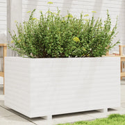 Fioriera da Giardino-Vaso da Esterno Bianca 90x60x49,5cm Legno Massello di Pino 861708