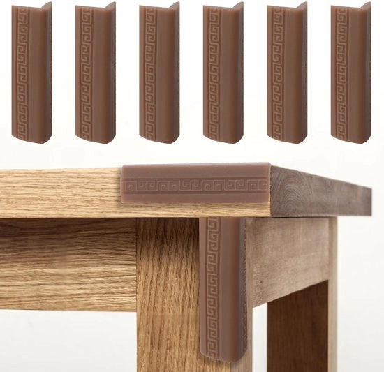 Blocco angoli 8 pezzi - Silicio - Autoadesivo - Sicurezza - Protezione per bambini - Caffè - Protezione angoli