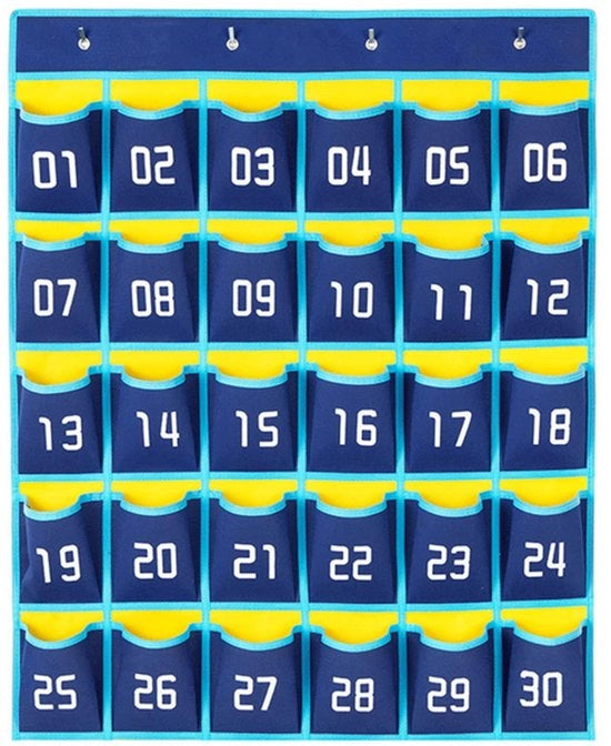 Organizzatore per la parete - 30 cassette numerate - Adatto per aule scolastiche - Telefonini e caricatori - Idoneo per...