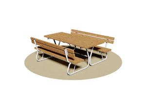 Tavolo Pic Nic Giochipark acciaio zincato legno pino panche con/senza spalliera - Con spalliera