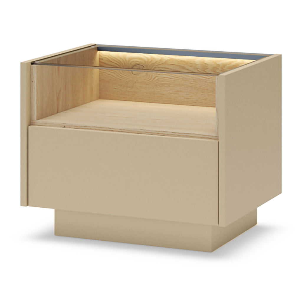 Veirra, Comodino un Cassetto, 53x40x43h cm Marrone Chiaro
