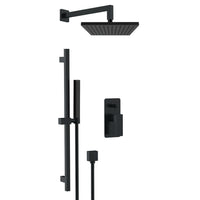 Set doccia quadro completo a incasso con saliscendi nero opaco - serie Absolute