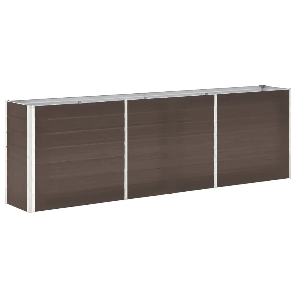 Fioriere | Cassetta per fiori | Letto Rialzato in Acciaio Zincato 240x40x77 cm Marrone