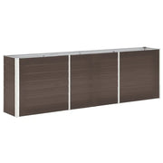Fioriere | Cassetta per fiori | Letto Rialzato in Acciaio Zincato 240x40x77 cm Marrone