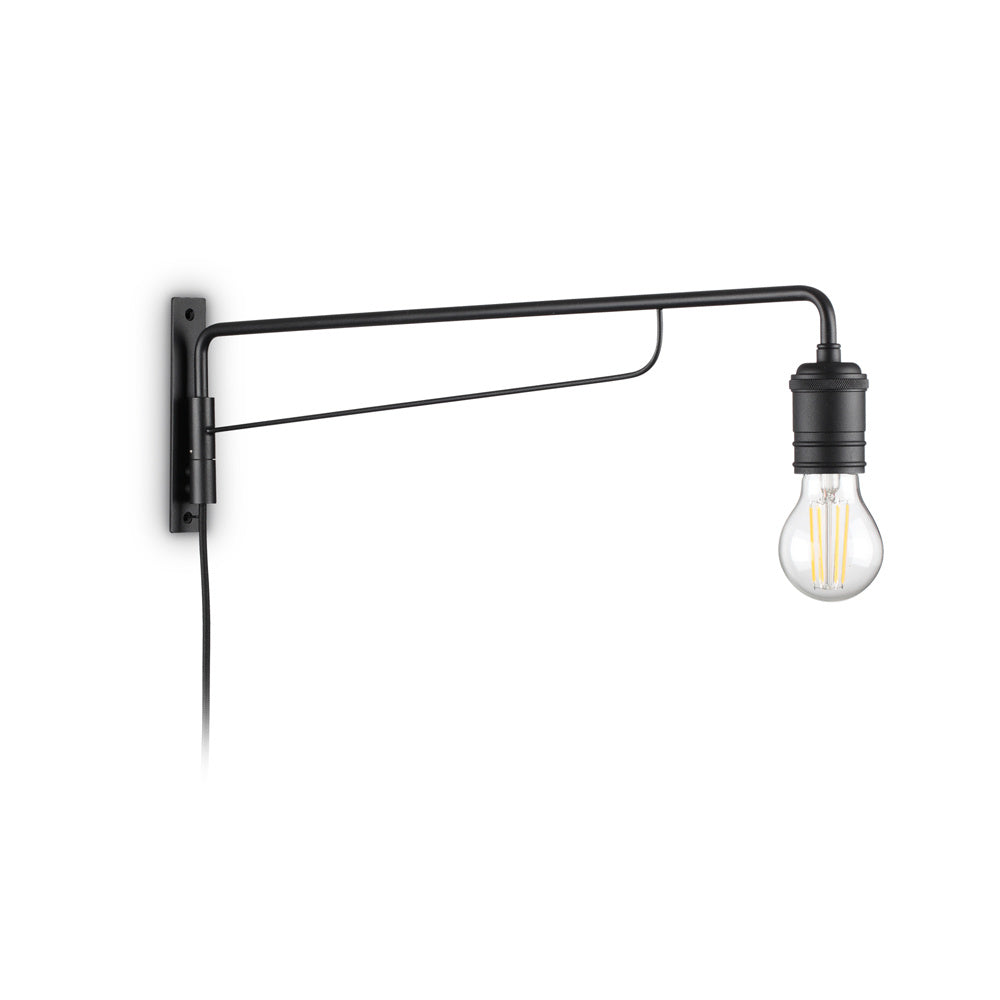 Applique Industrial-Minimal Triumph Metallo Nero 1 Luce E27