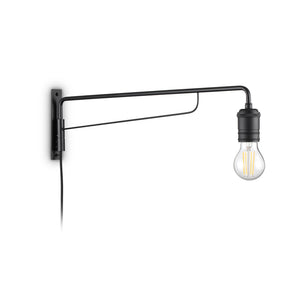 Applique Industrial-Minimal Triumph Metallo Nero 1 Luce E27