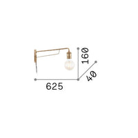 Applique Industrial-Minimal Triumph Metallo Nero 1 Luce E27