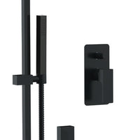 Set doccia quadro completo a incasso con saliscendi nero opaco - serie Absolute