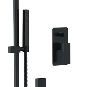 Set doccia quadro completo a incasso con saliscendi nero opaco - serie Absolute