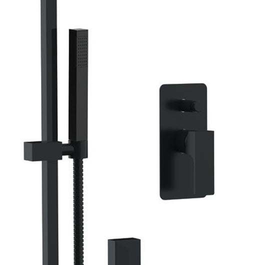 Set doccia quadro completo a incasso con saliscendi nero opaco - serie Absolute