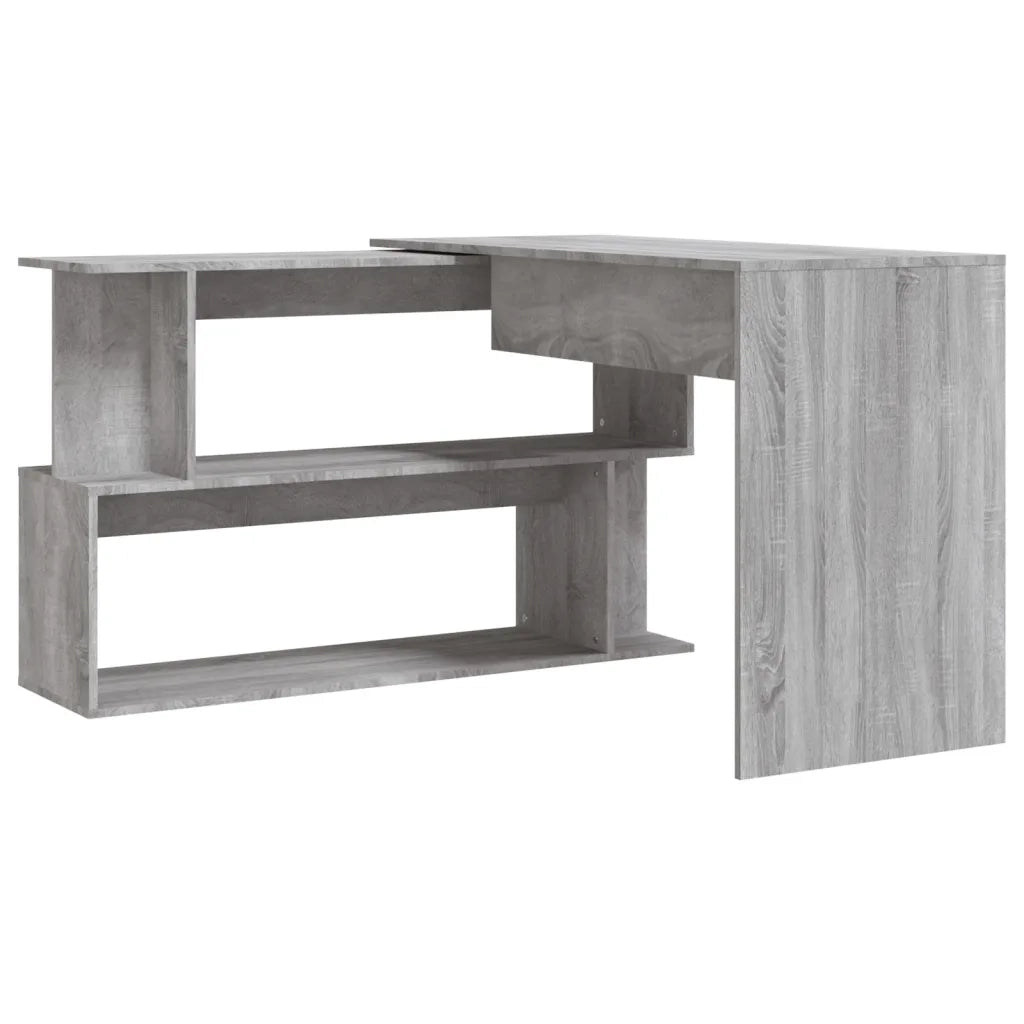Scrivania | Tavolo da Ufficio Angolare Grigio Sonoma 200x50x76 cm Legno Multistrato