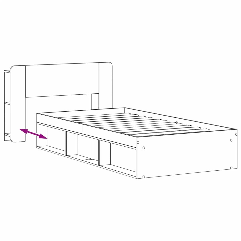 Telaio del letto con storage con testiera Bianco 90 x 190 cm 3433334