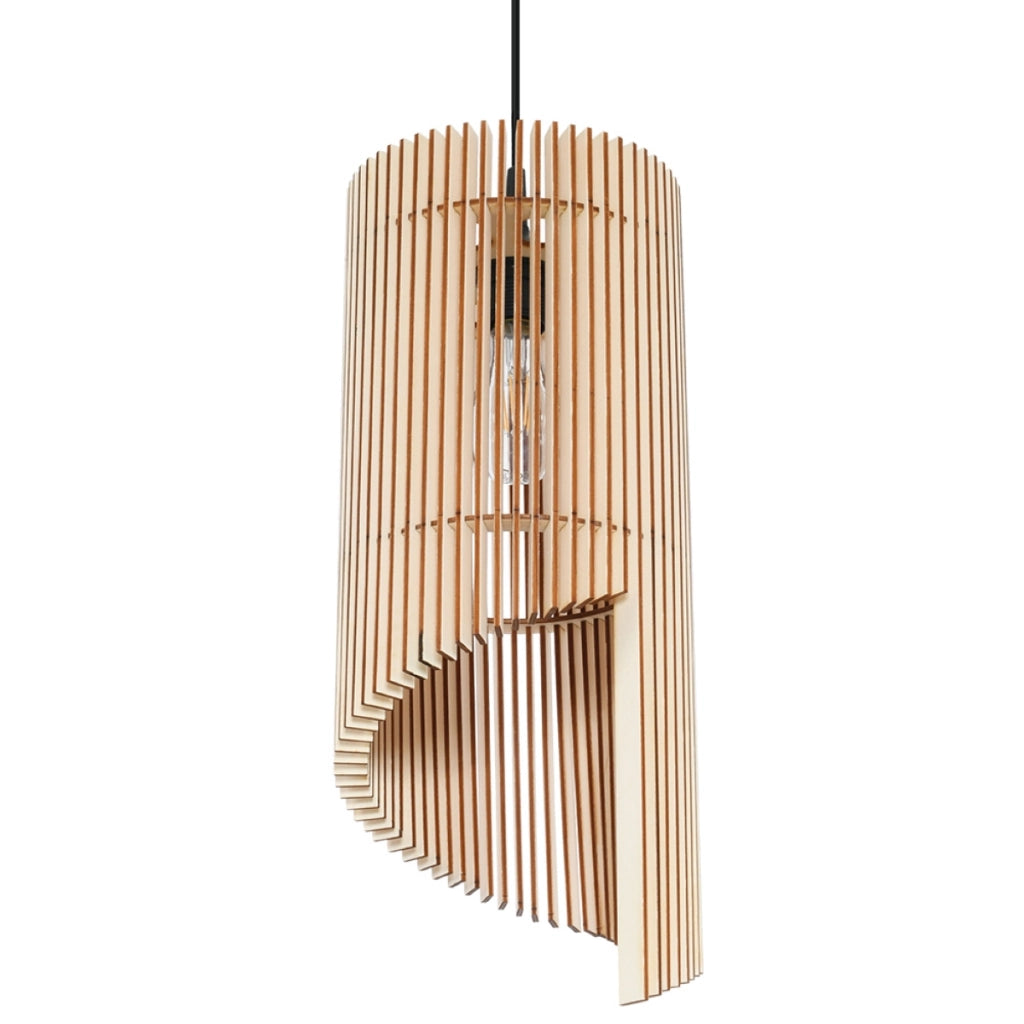 Lampada a tubo in legno Alexia Peach Puff E27 15W LED stile scandinavo
