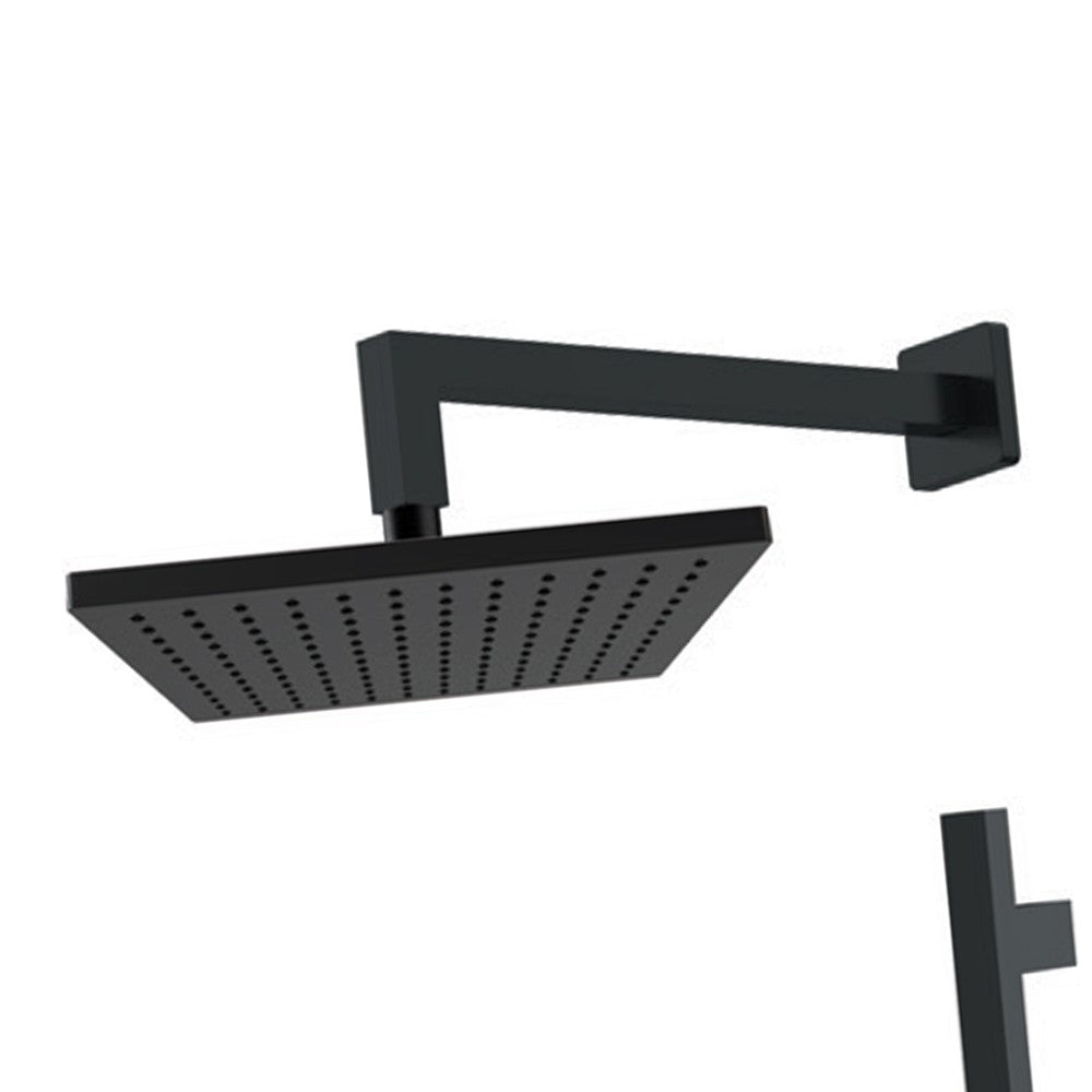 Set doccia quadro completo a incasso con saliscendi nero opaco - serie Absolute