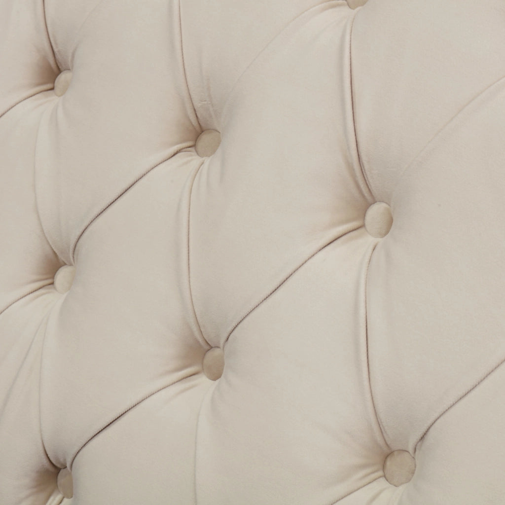 Letto Contenitore Matrimoniale 180x200 cm; Contenitore e Rete a Doghe in Velluto Beige
