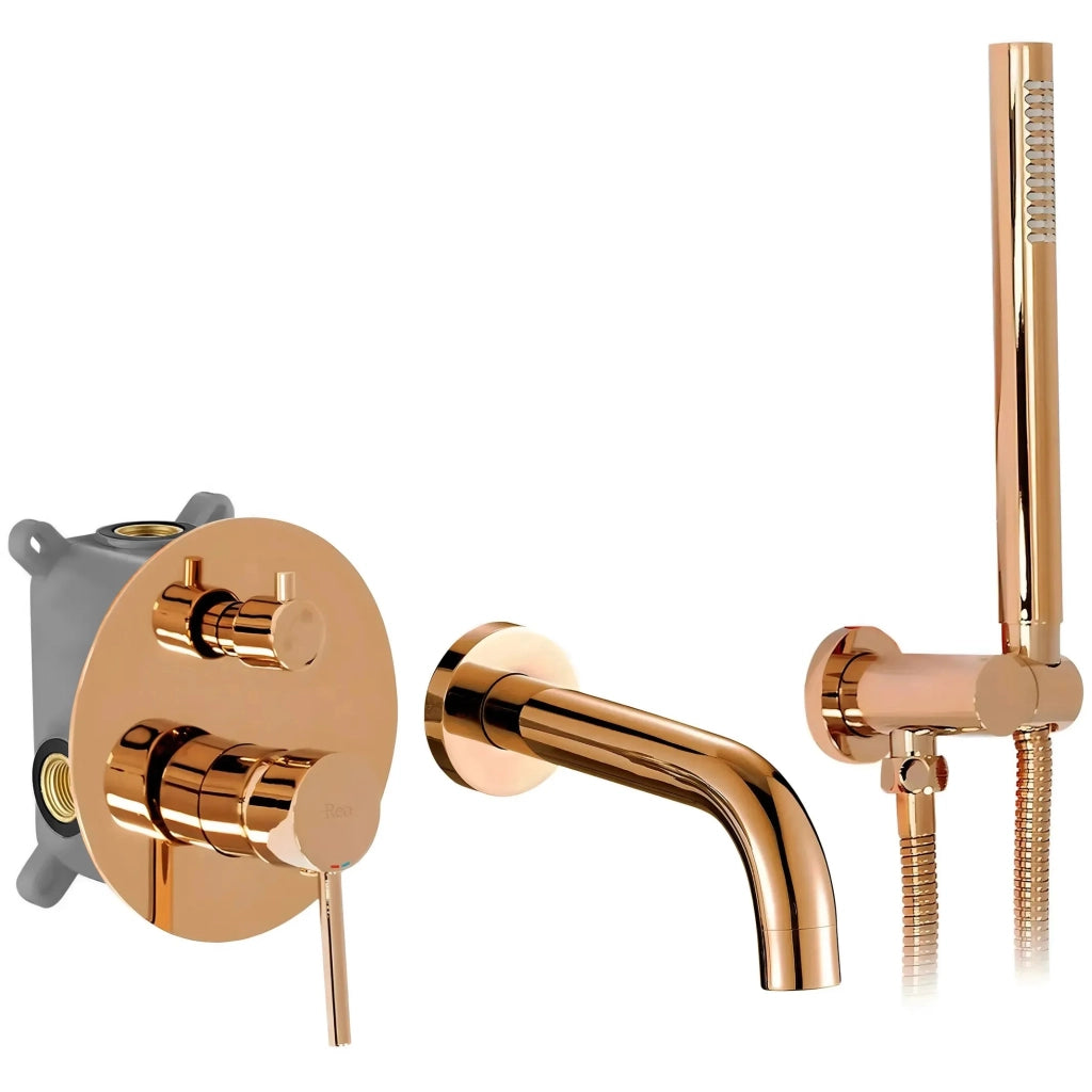 Rubinetto Da Vasca Da Incasso Rea Lungo Copper + Box