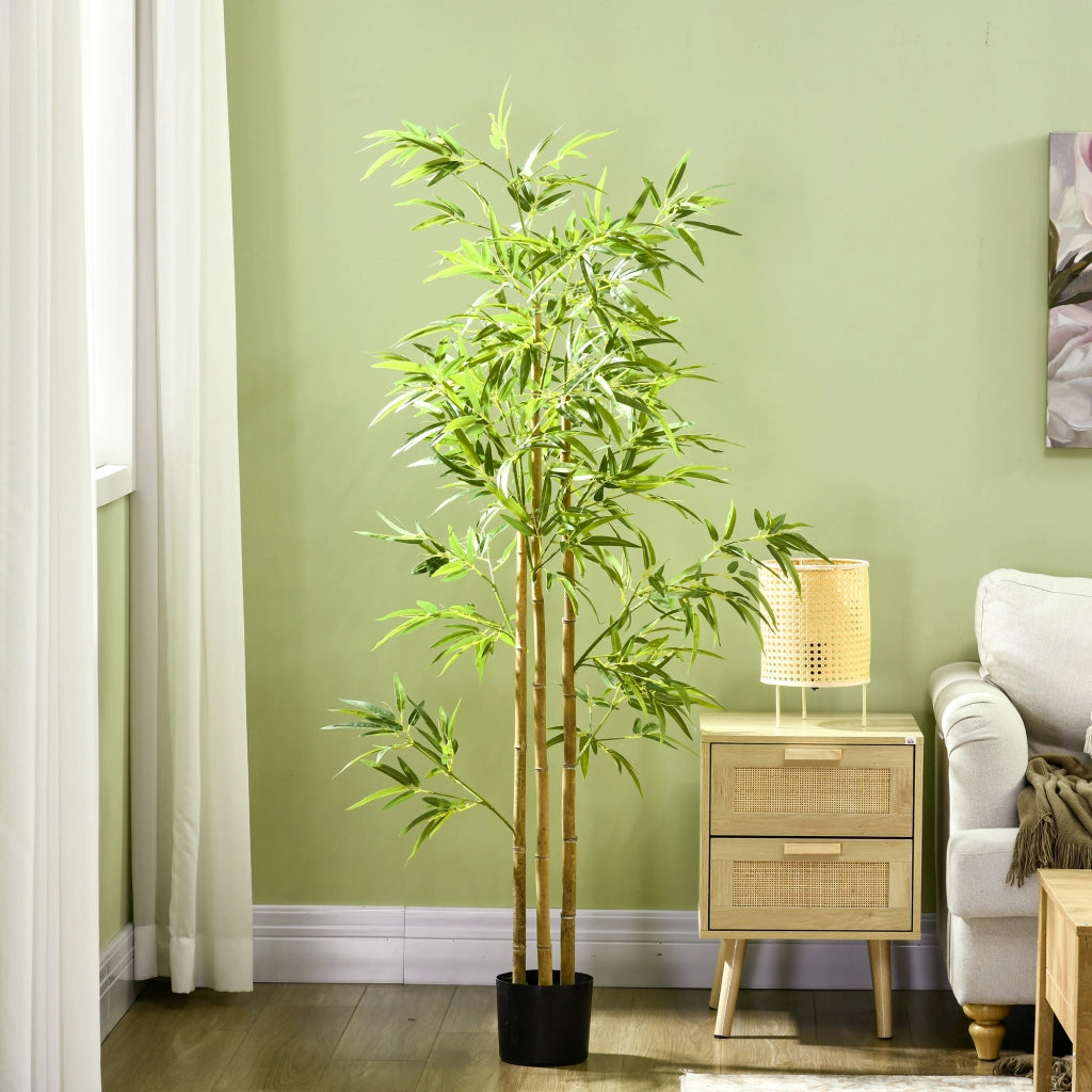 Pianta di Bamb¨´ Artificiale ¨C Xylo ¨C 180 cm con Vaso, Decorazione Realistica