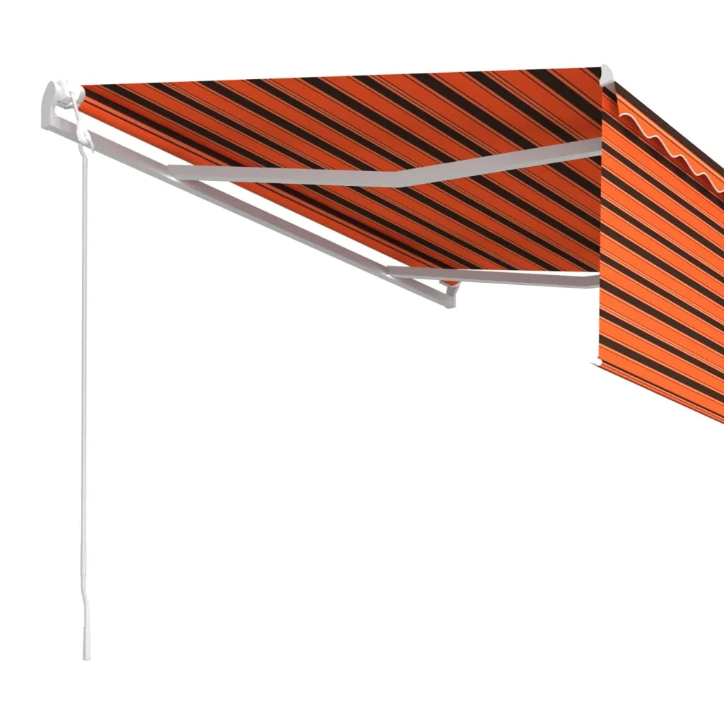 Tenda da Sole Retrattile Automatica 4,5x3m Arancione e Marrone 3069330