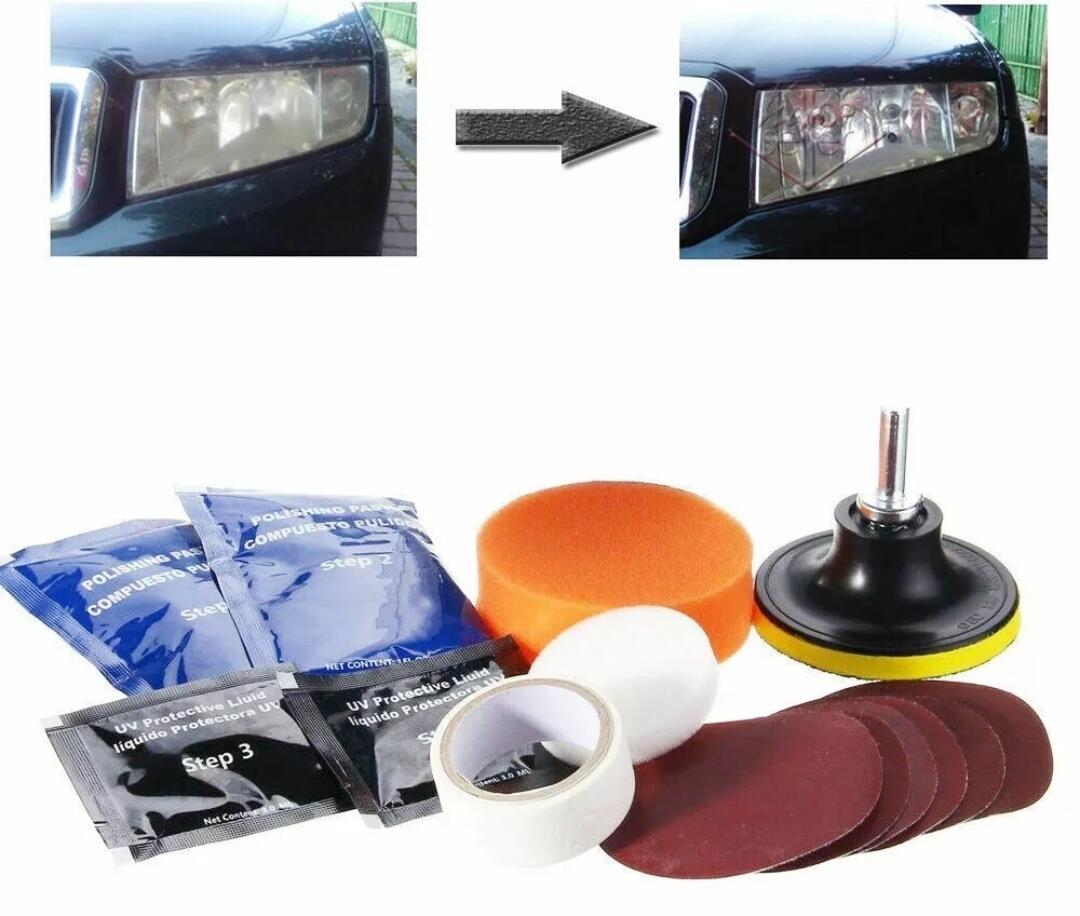 KIT RIGENERAZIONE RIPRISTINO RINNOVA LUCIDA FARI FANALI LENTI OPACIZZATI TRAPANO